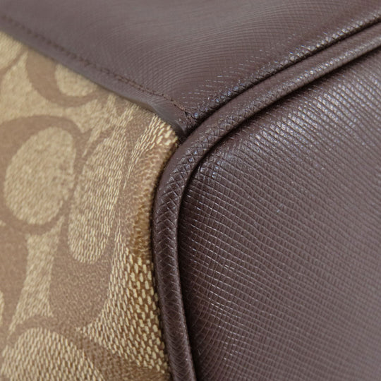COACH Tote Bag F30301 PVC Brown Signature