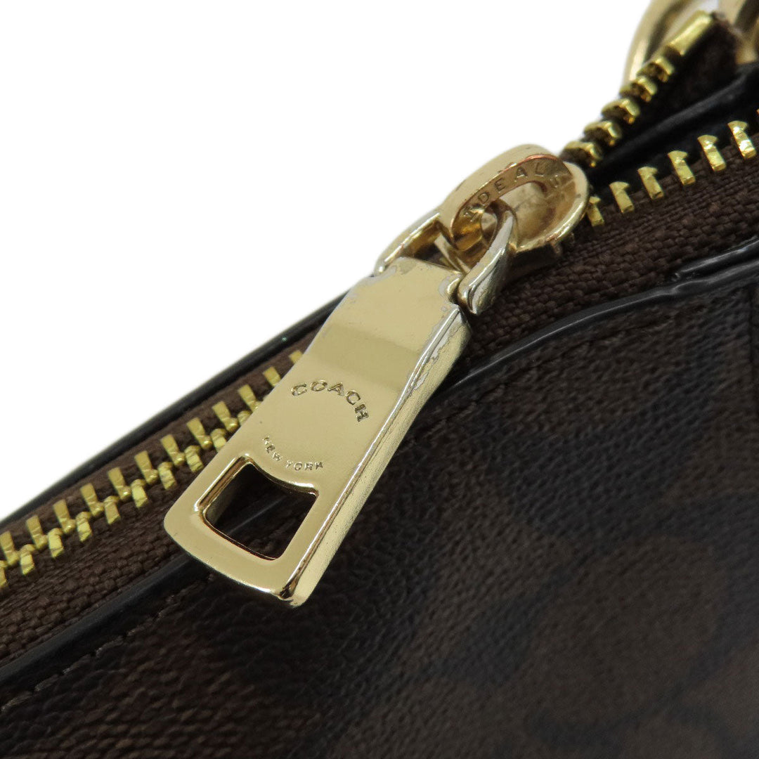 COACH Shoulder Bag F39527 PVC Dark brown Signature 2WAY