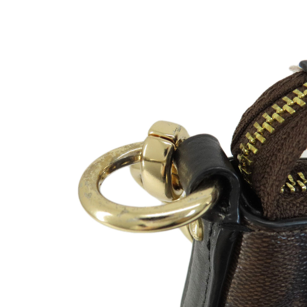 COACH Shoulder Bag F39527 PVC Dark brown Signature 2WAY