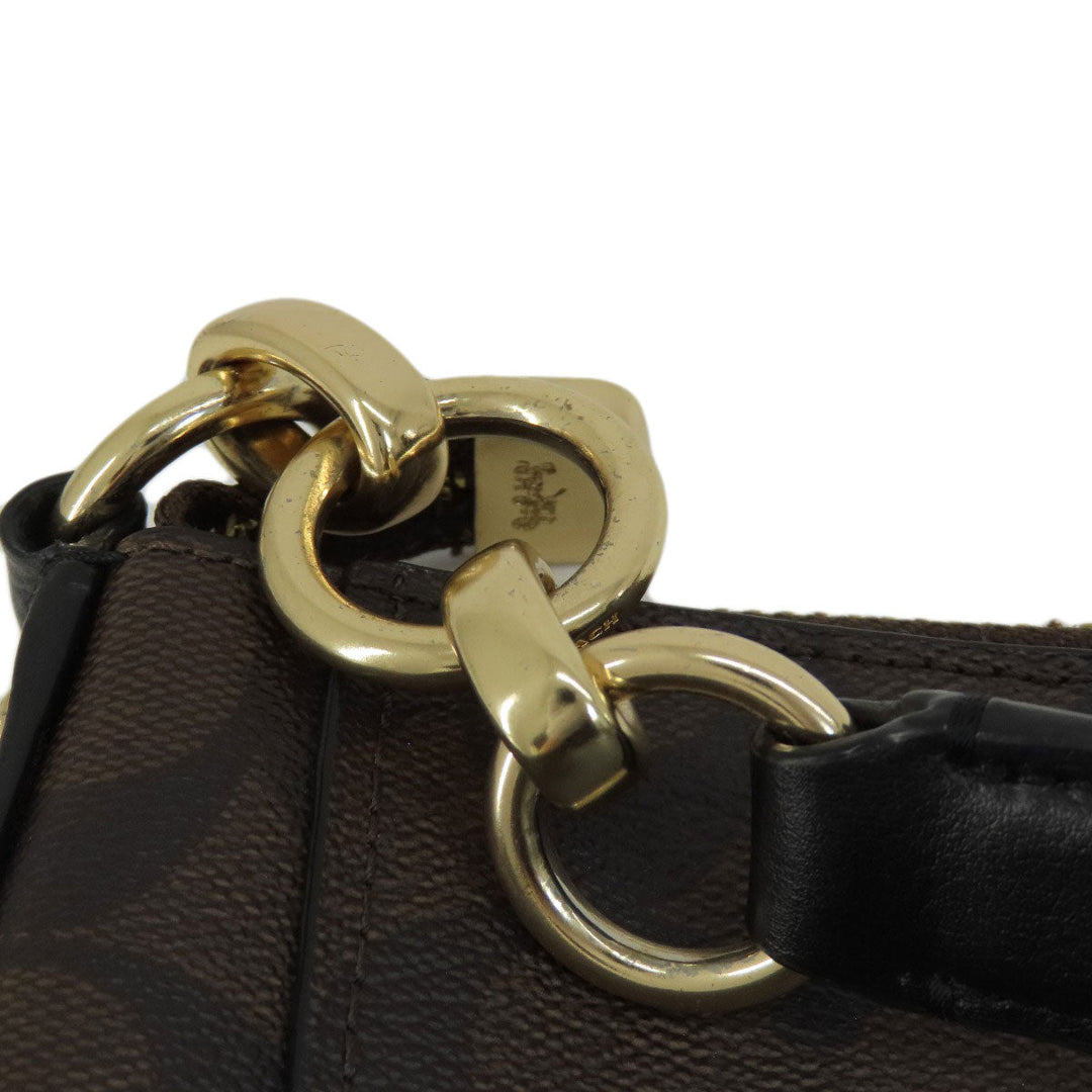 COACH Shoulder Bag F39527 PVC Dark brown Signature 2WAY