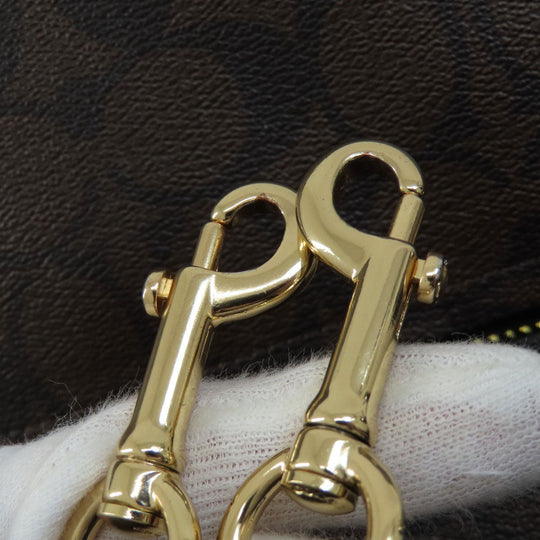 COACH Shoulder Bag F39527 PVC Dark brown Signature 2WAY