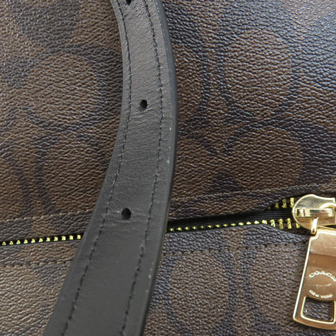 COACH Shoulder Bag F39527 PVC Dark brown Signature 2WAY