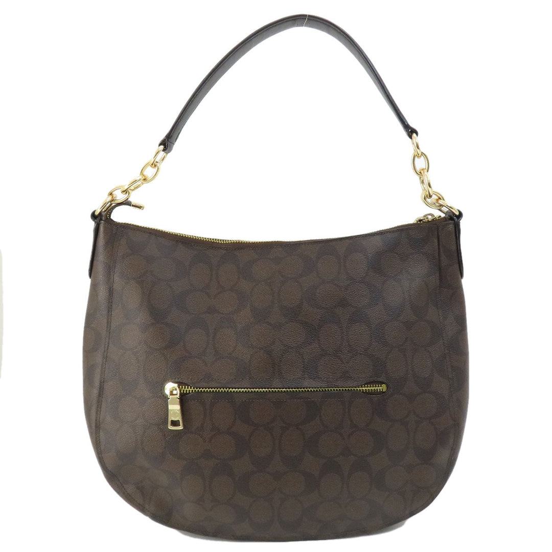 COACH Shoulder Bag F39527 PVC Dark brown Signature 2WAY