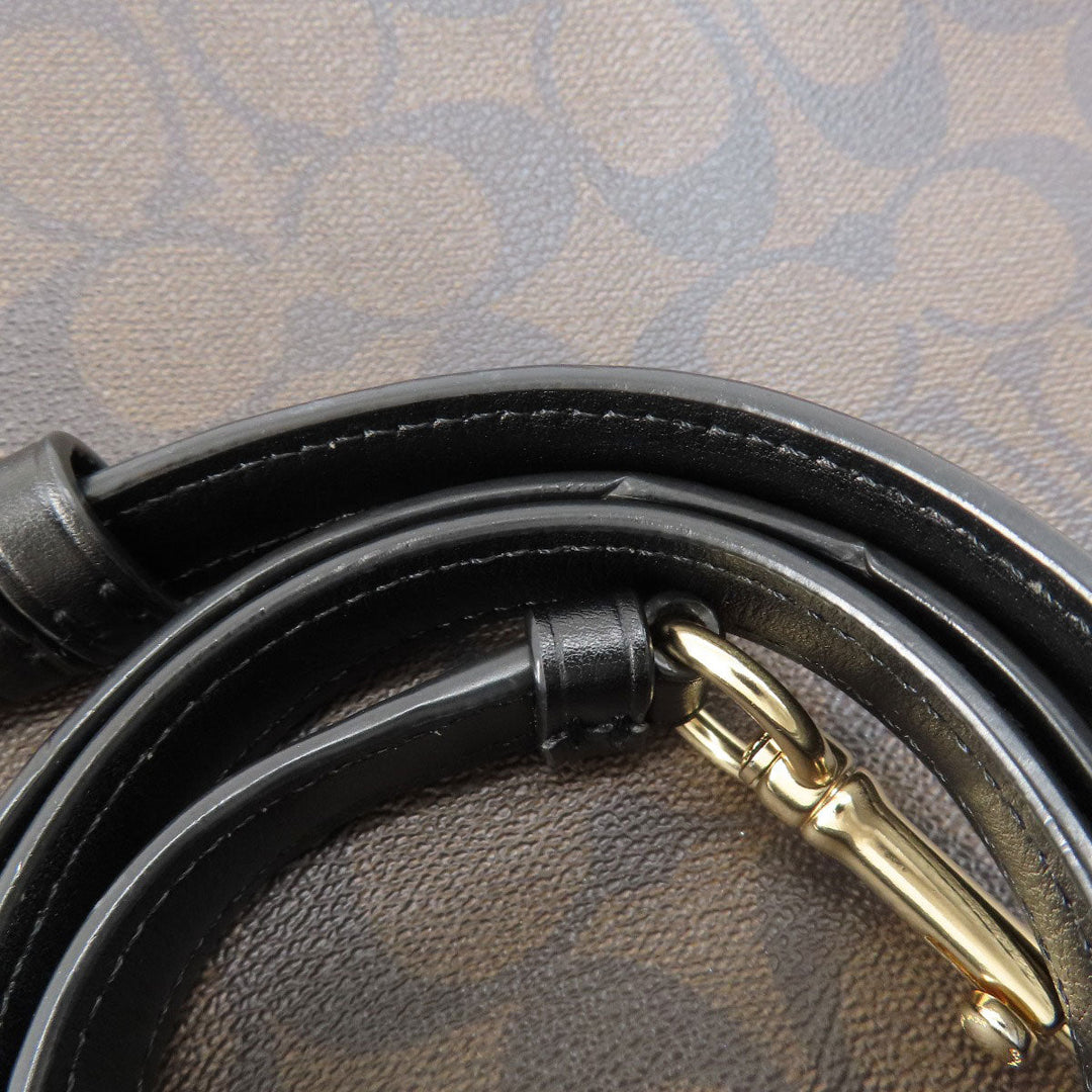 COACH Shoulder Bag F39527 PVC Dark brown Signature 2WAY