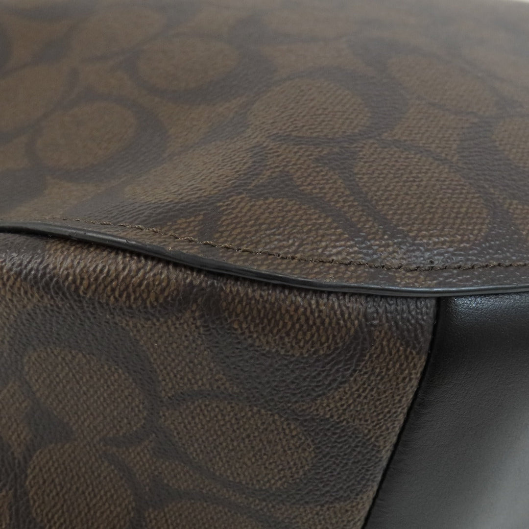 COACH Shoulder Bag F39527 PVC Dark brown Signature 2WAY