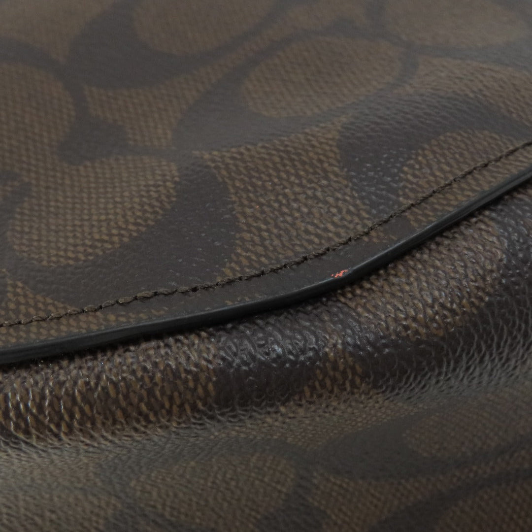 COACH Shoulder Bag F39527 PVC Dark brown Signature 2WAY