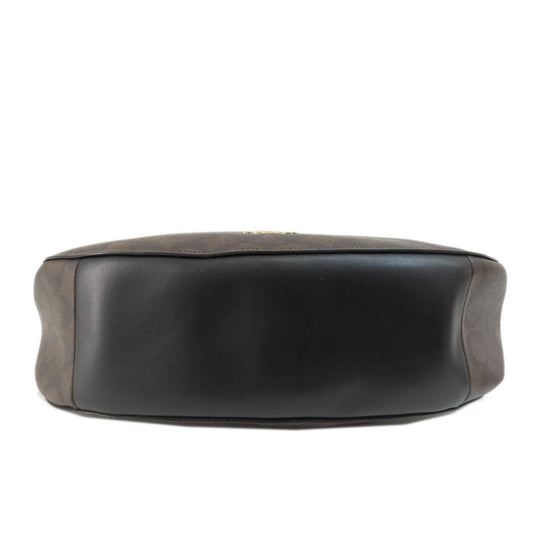 COACH Shoulder Bag F39527 PVC Dark brown Signature 2WAY