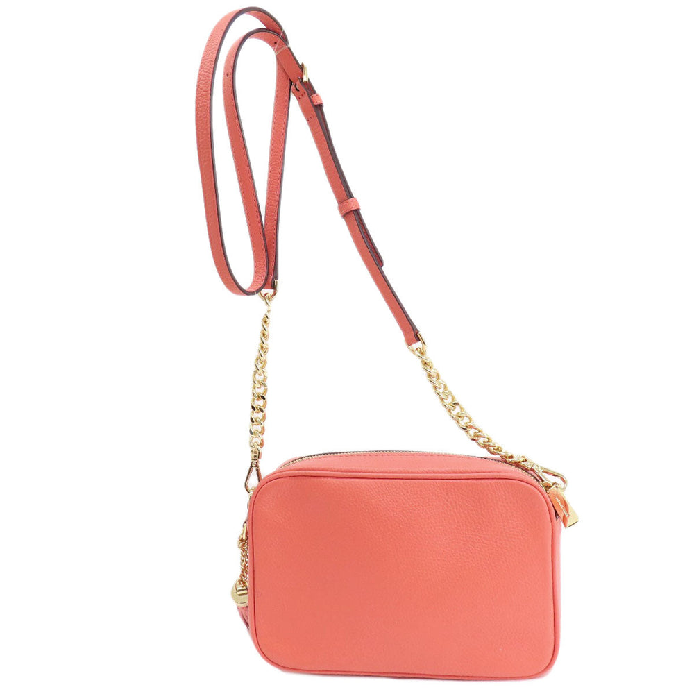MICHAEL KORS Shoulder Bag leather pink logo Women Used Authentic