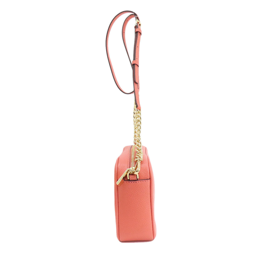 MICHAEL KORS Shoulder Bag leather pink logo Women Used Authentic