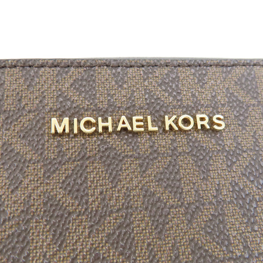 MICHAEL KORS Shoulder Bag PVC black MK signature Women Used Authentic