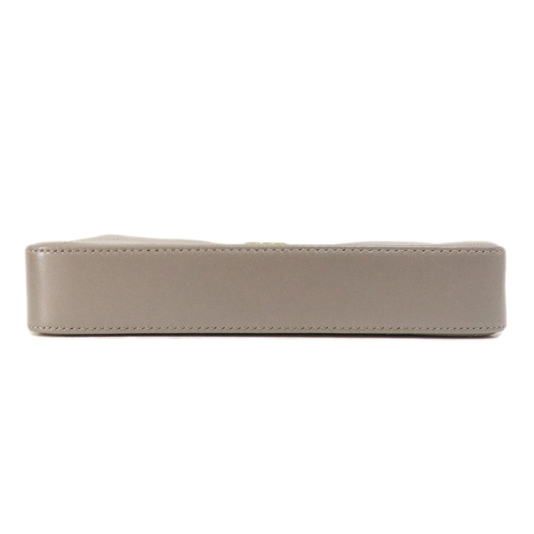 CHANEL Shoulder Bag Calfskin Brown Matelasse SilverMetal