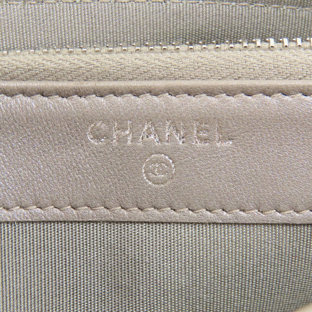 CHANEL Shoulder Bag Calfskin Brown Matelasse SilverMetal