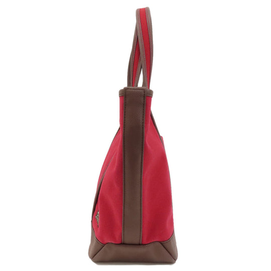 PORTER Tote Bag canvas Red logo Women Used Authentic
