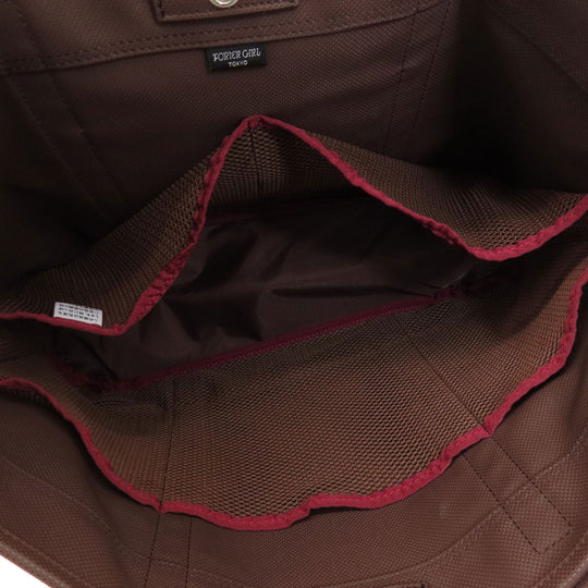 PORTER Tote Bag canvas Red logo Women Used Authentic
