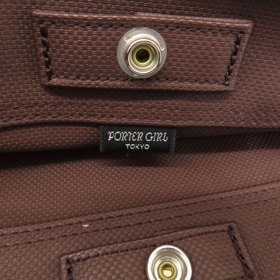 PORTER Tote Bag canvas Red logo Women Used Authentic