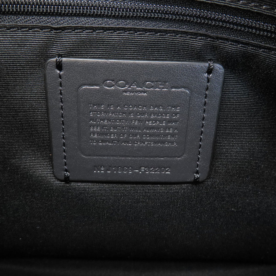 COACH Handbag F32202 leather black 2WAY Women Used Authentic