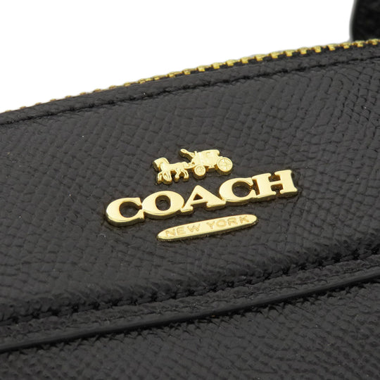 COACH Handbag F32202 leather black 2WAY Women Used Authentic
