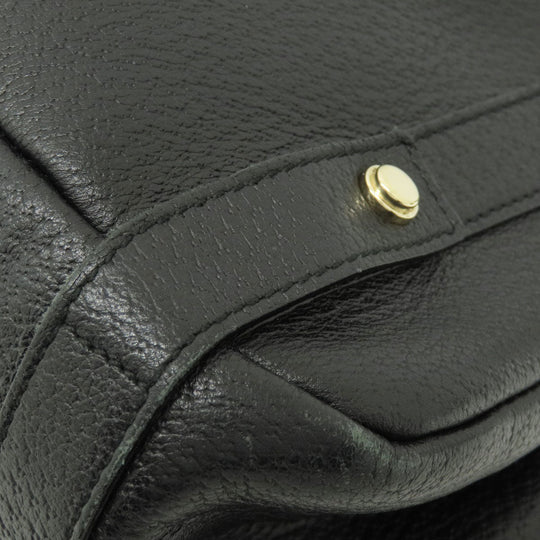GUCCI Tote Bag 130736 leather black logo Women Used Authentic