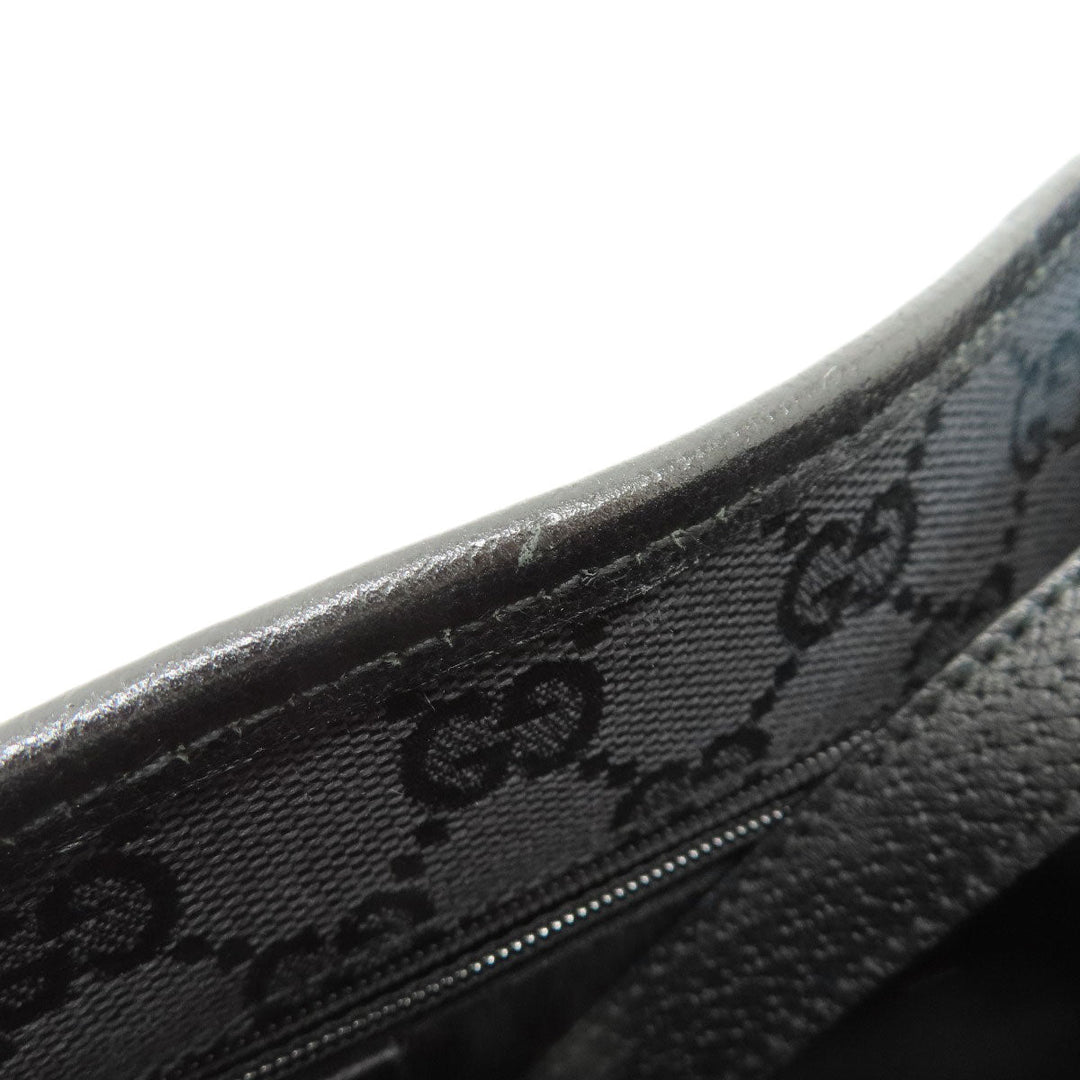 GUCCI Tote Bag 130736 leather black logo Women Used Authentic