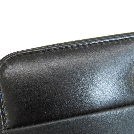 BVLGARI Long Wallet Purse leather black Bulgari Bulgari Zip Around Women Used Authentic