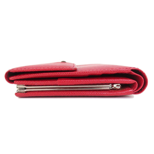 BURBERRY Bifold Wallet PVC Red logo Women Used Authentic