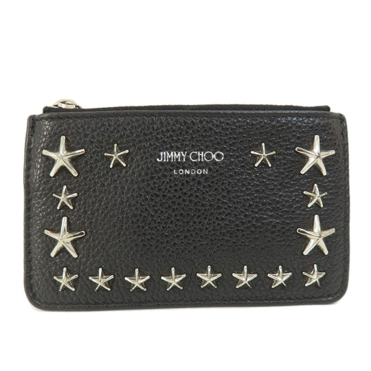 JIMMY CHOO Coin case leather black Star motif