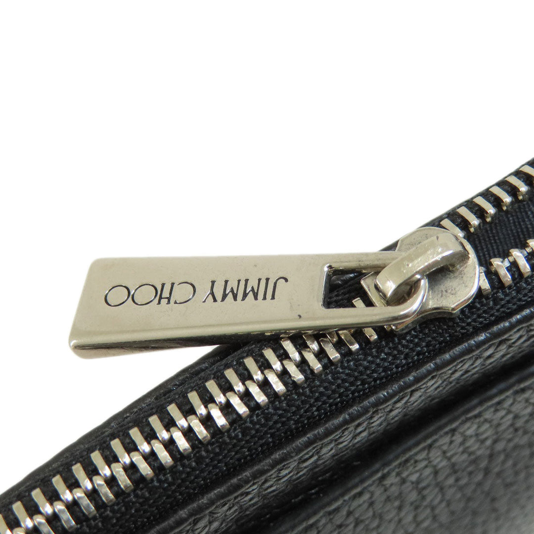 JIMMY CHOO Coin case leather black Star motif