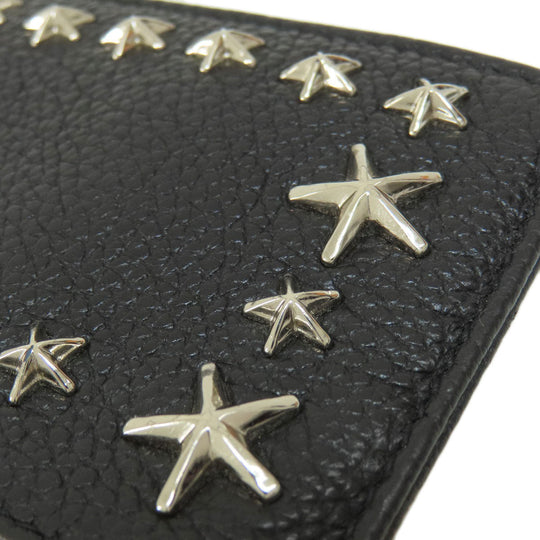 JIMMY CHOO Coin case leather black Star motif