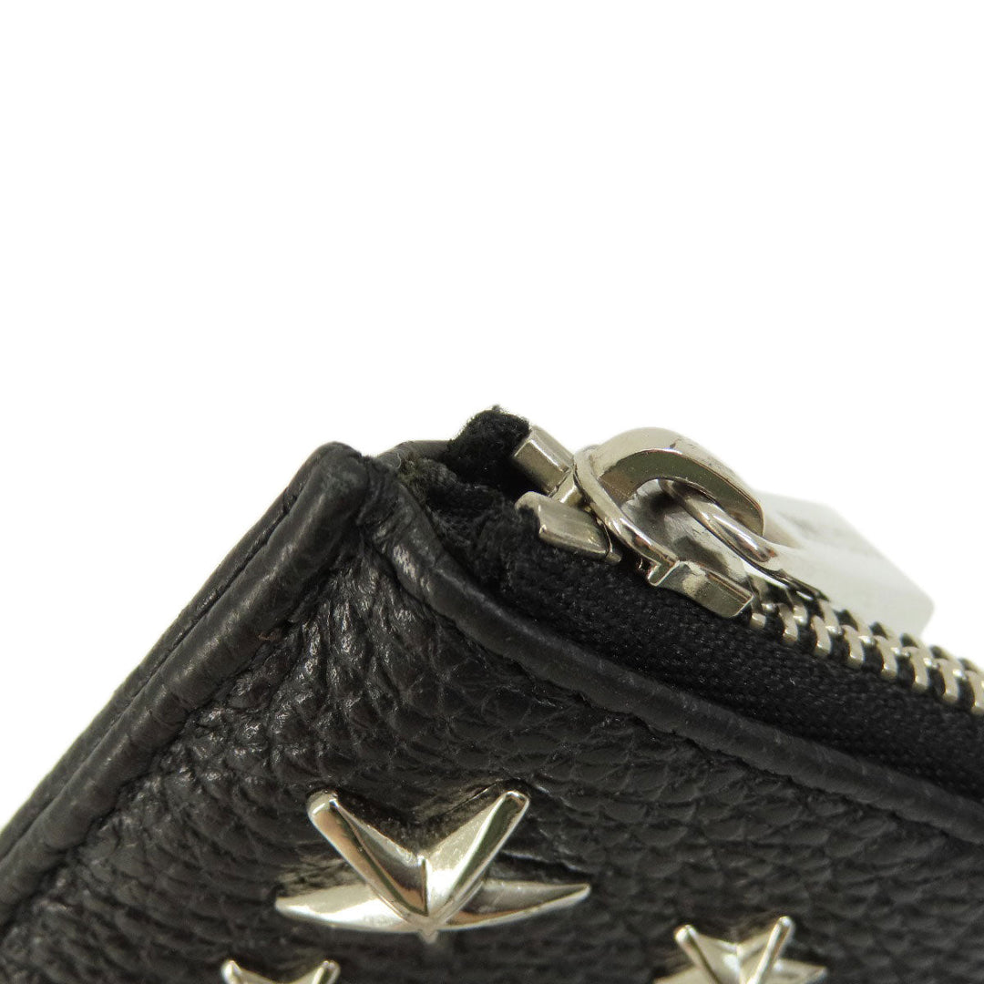 JIMMY CHOO Coin case leather black Star motif