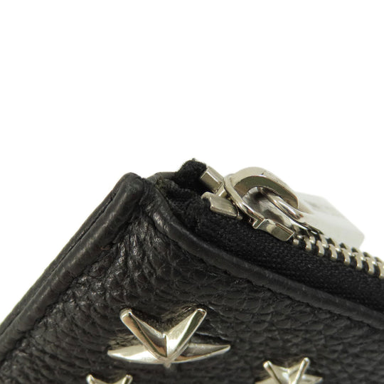 JIMMY CHOO Coin case leather black Star motif