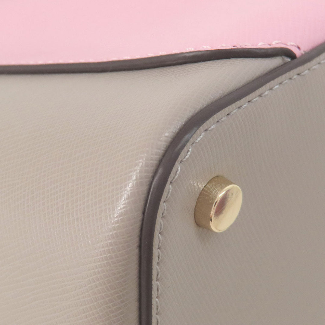 Kate Spade Tote Bag PVC pink logoMetal 2WAY Women Used Authentic