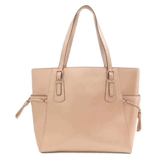 MICHAEL KORS Tote Bag PVC gold Voyager Women Used Authentic