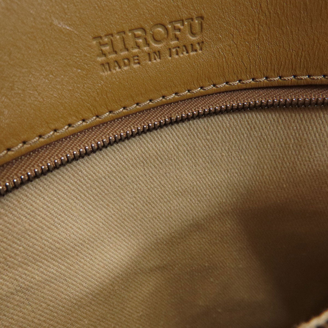 HIROFU Handbag leather Brown 2WAY Women Used Authentic