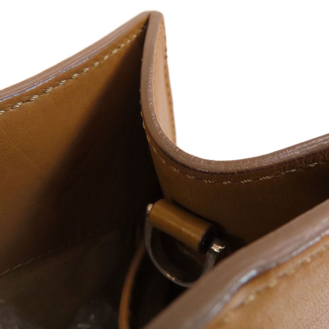 HIROFU Handbag leather Brown 2WAY Women Used Authentic