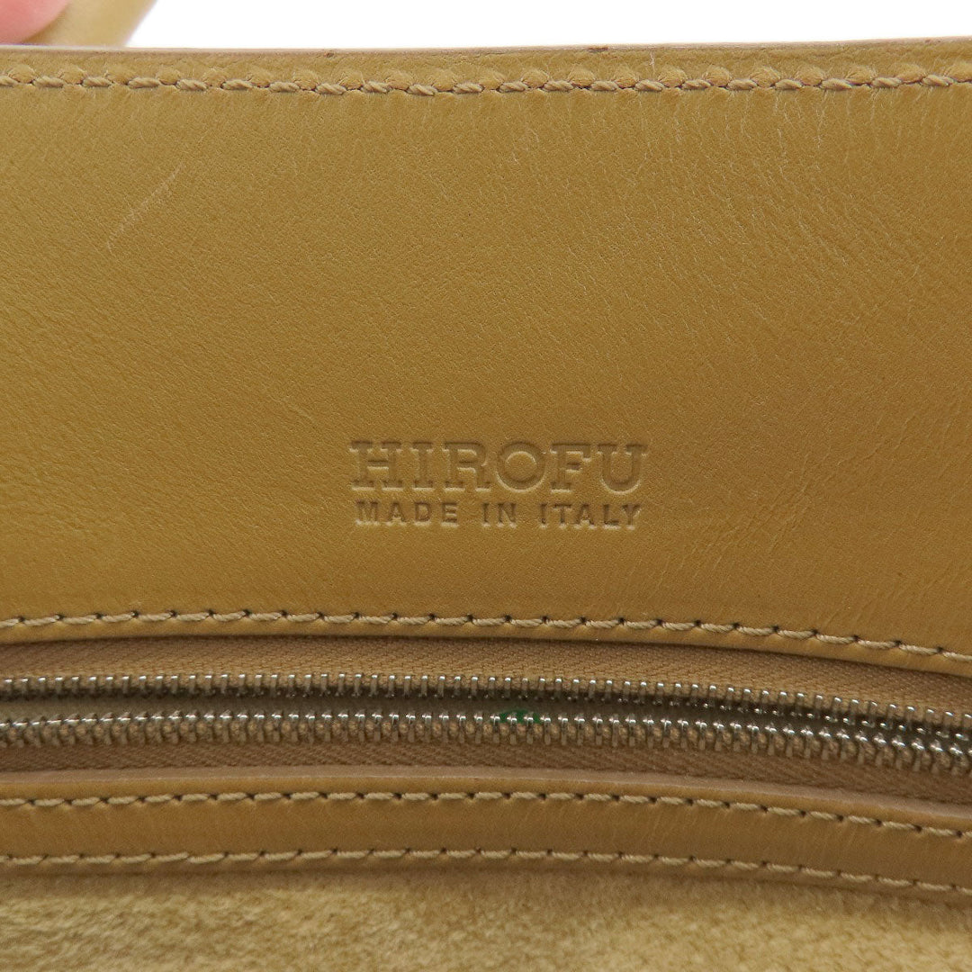 HIROFU Handbag leather Brown 2WAY Women Used Authentic