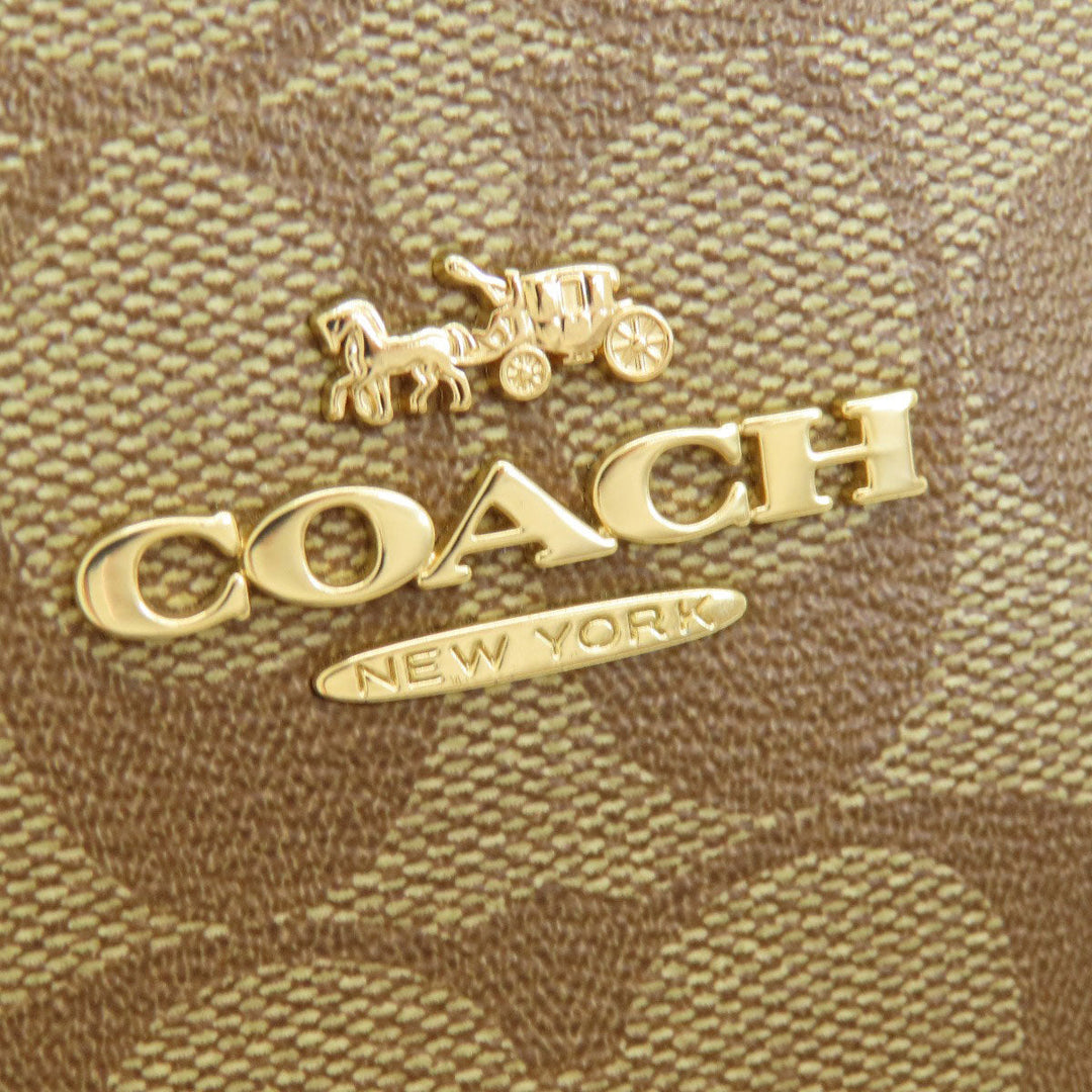 COACH Tote Bag F88233 PVC Brown Signature Women Used Authentic