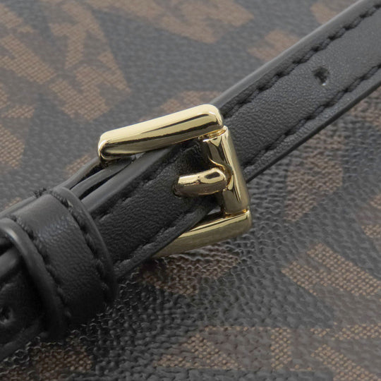 MICHAEL KORS Shoulder Bag Leather, Coated Canvas black MK signature Women Used Authentic
