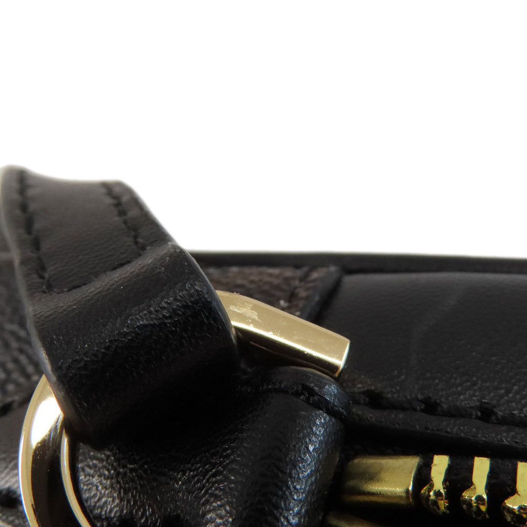 MICHAEL KORS Shoulder Bag Leather, Coated Canvas black MK signature Women Used Authentic