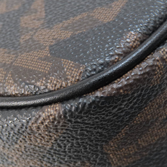 MICHAEL KORS Shoulder Bag Leather, Coated Canvas black MK signature Women Used Authentic