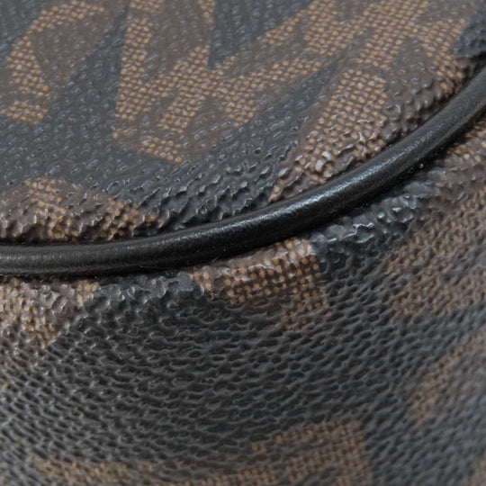 MICHAEL KORS Shoulder Bag Leather, Coated Canvas black MK signature Women Used Authentic