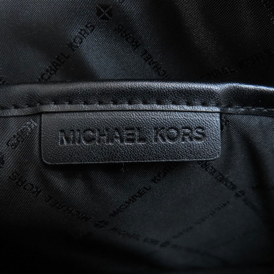 MICHAEL KORS Shoulder Bag Leather, Coated Canvas black MK signature Women Used Authentic