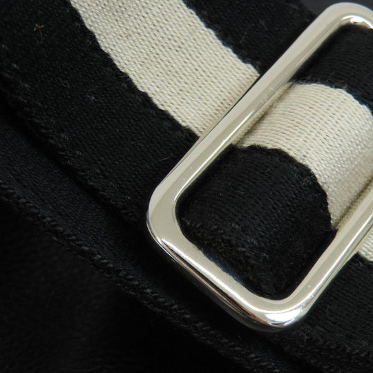 BALLY Shoulder Bag leather black stripe Women Used Authentic
