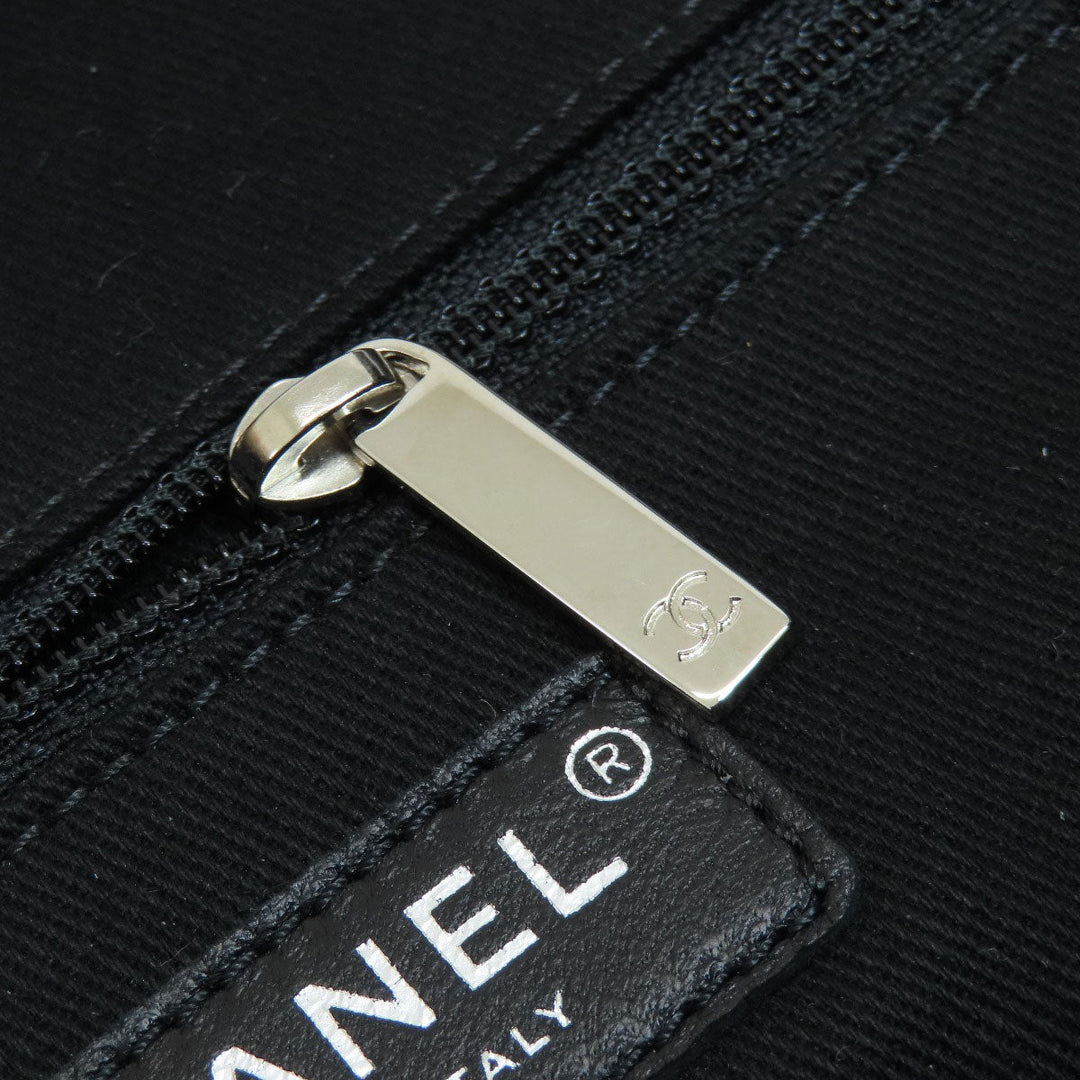 CHANEL Tote Bag Calfskin black Chain Bag COCO Mark SilverMetal