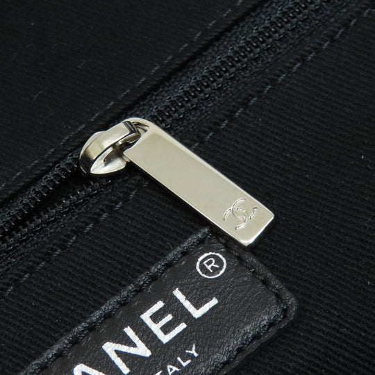 CHANEL Tote Bag Calfskin black Chain Bag COCO Mark SilverMetal