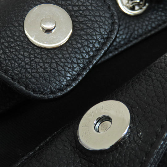 CHANEL Tote Bag Calfskin black Chain Bag COCO Mark SilverMetal