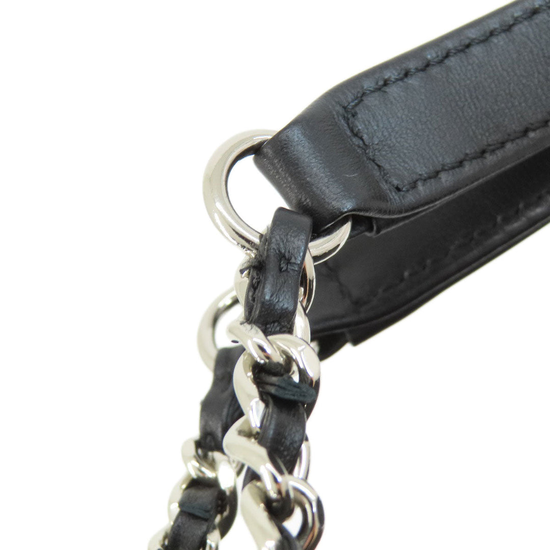 CHANEL Tote Bag Calfskin black Chain Bag COCO Mark SilverMetal