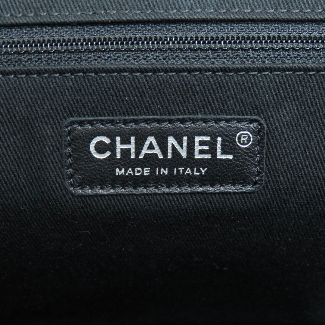 CHANEL Tote Bag Calfskin black Chain Bag COCO Mark SilverMetal