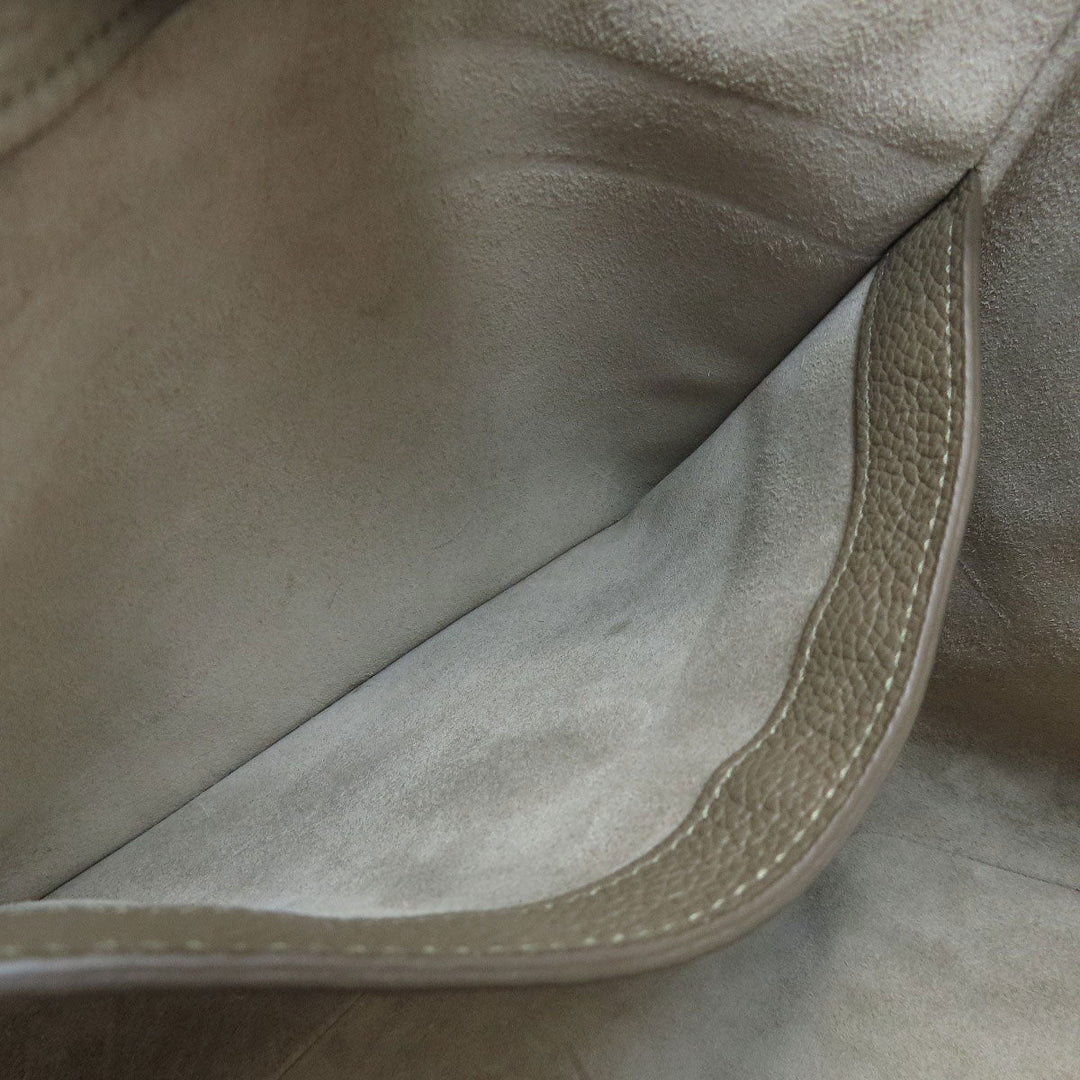 CELINE Tote Bag Calfskin Brown logo 2WAY Women Used Authentic