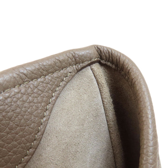 CELINE Tote Bag Calfskin Brown logo 2WAY Women Used Authentic