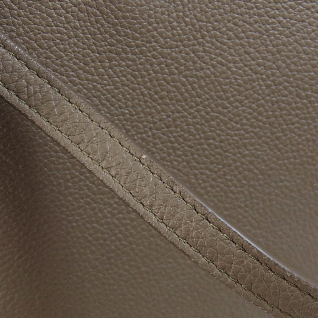 CELINE Tote Bag Calfskin Brown logo 2WAY Women Used Authentic